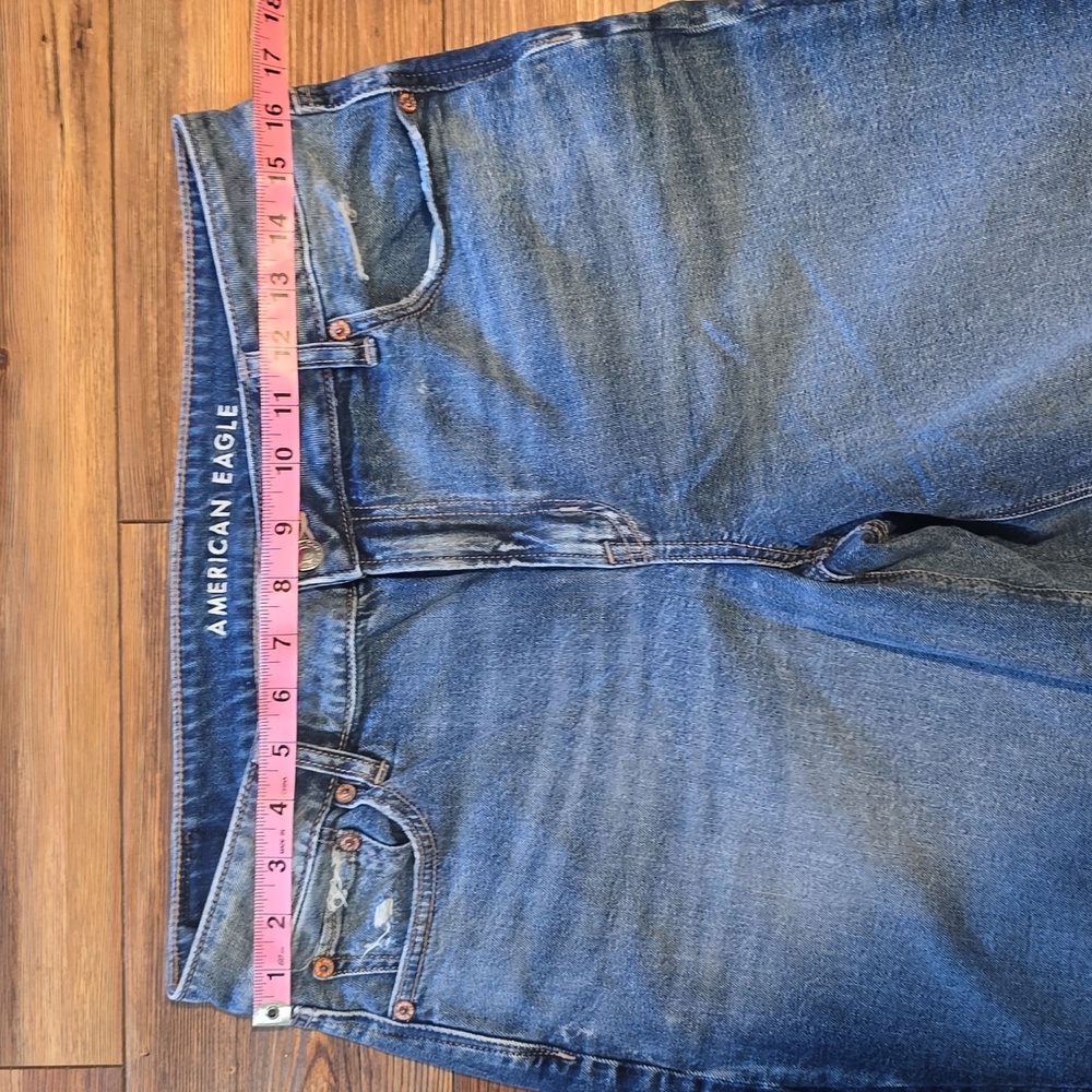 American Eagle Patchwork Low-Rise Wide Leg Baggy Jean,  4 Regular - Picture 5 of 9
